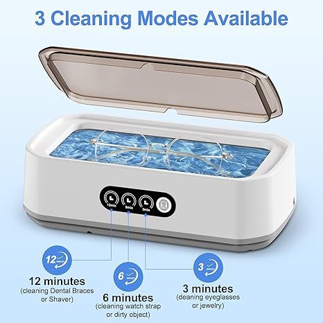 49KHz Household Ultrasonic Cleaner, Portable Cleaning Machine For Eyeglasses, Jewelry, Dentures