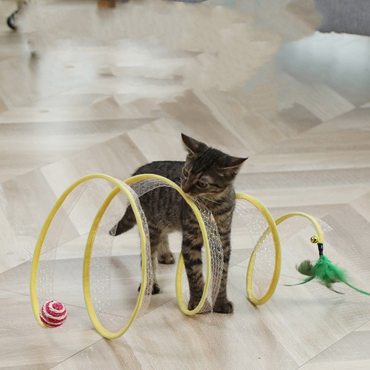 Cat Tunnel with Mouse-Shaped Toys