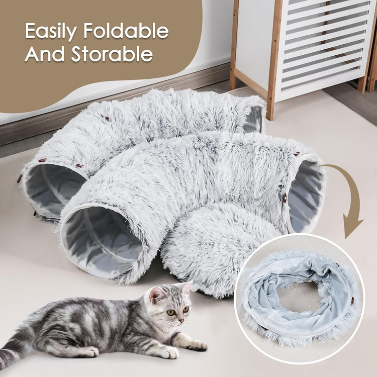 Cat Tunnel Bed with Washable Mat