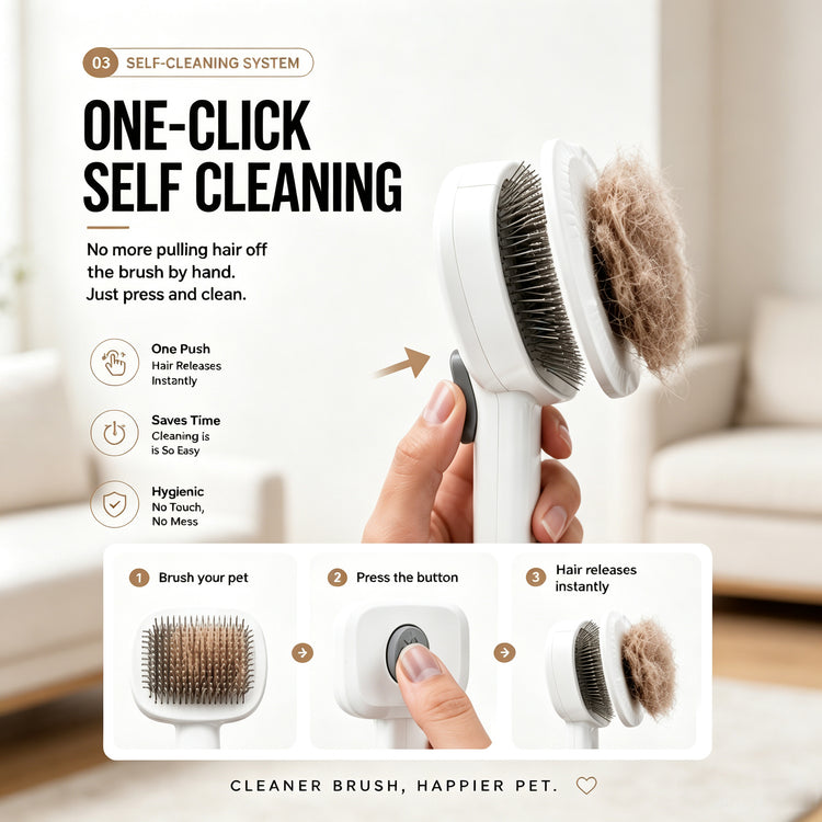 Self-Cleaning Pet Grooming Brush