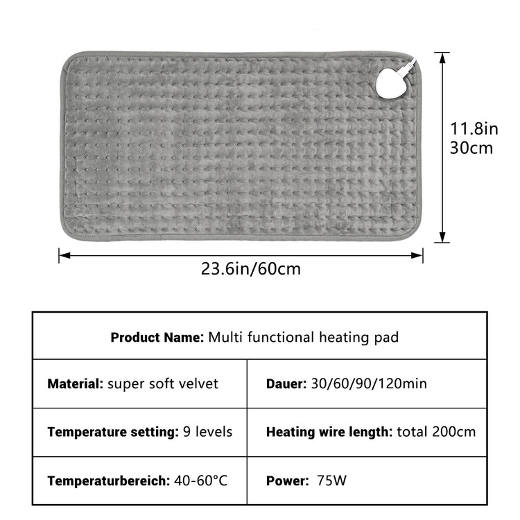 Therapeutic Electric Back Heat Pad Wrap For Muscle Tension Back Neck Pain Relief