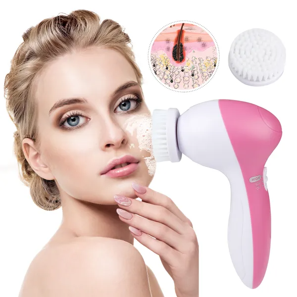 Facial Cleansing Brush with 5 Heads
